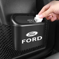 1pcs car trash can badge interior accessories auto hanging garbage bin for ford focus 2 3 1 fiesta mk1 mk2 mk3 mk7 fusion ranger