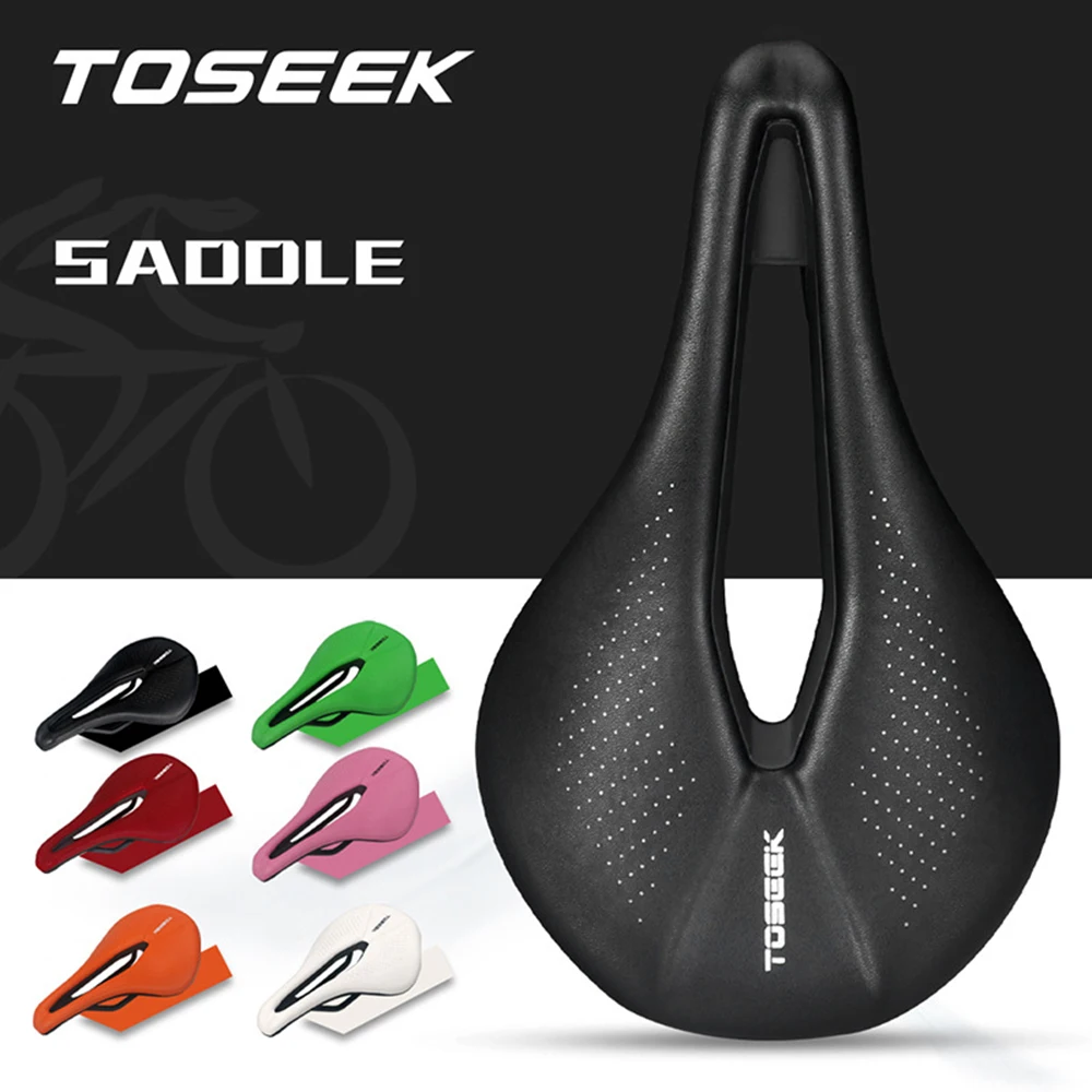 

TOSEEK TS60 Ultralight Breathable Comfortable Bike Seat Cushion Racing MTB Road Plastic/PVC/EVA Bicycle Saddle Parts Components