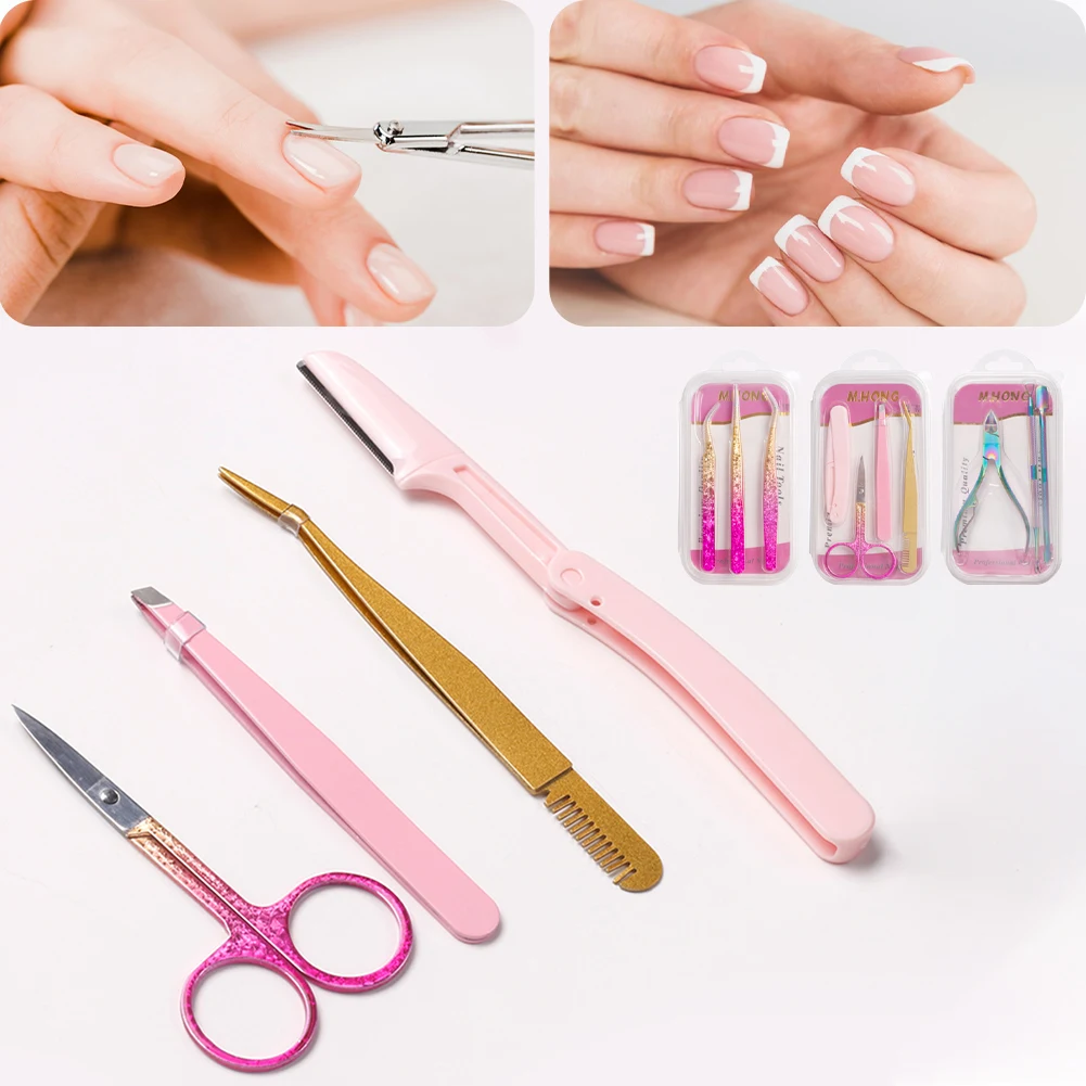

Portable Manicure Set Dead Skin Barb Removal Nail Polish Removal Tool Eyebrow Trimming Scissors Tweezers Hand Foot Care Kits