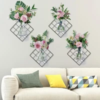 diy hanging orchid wall decal plant wall sticker living room bedroom kitchen home decor living room decoration