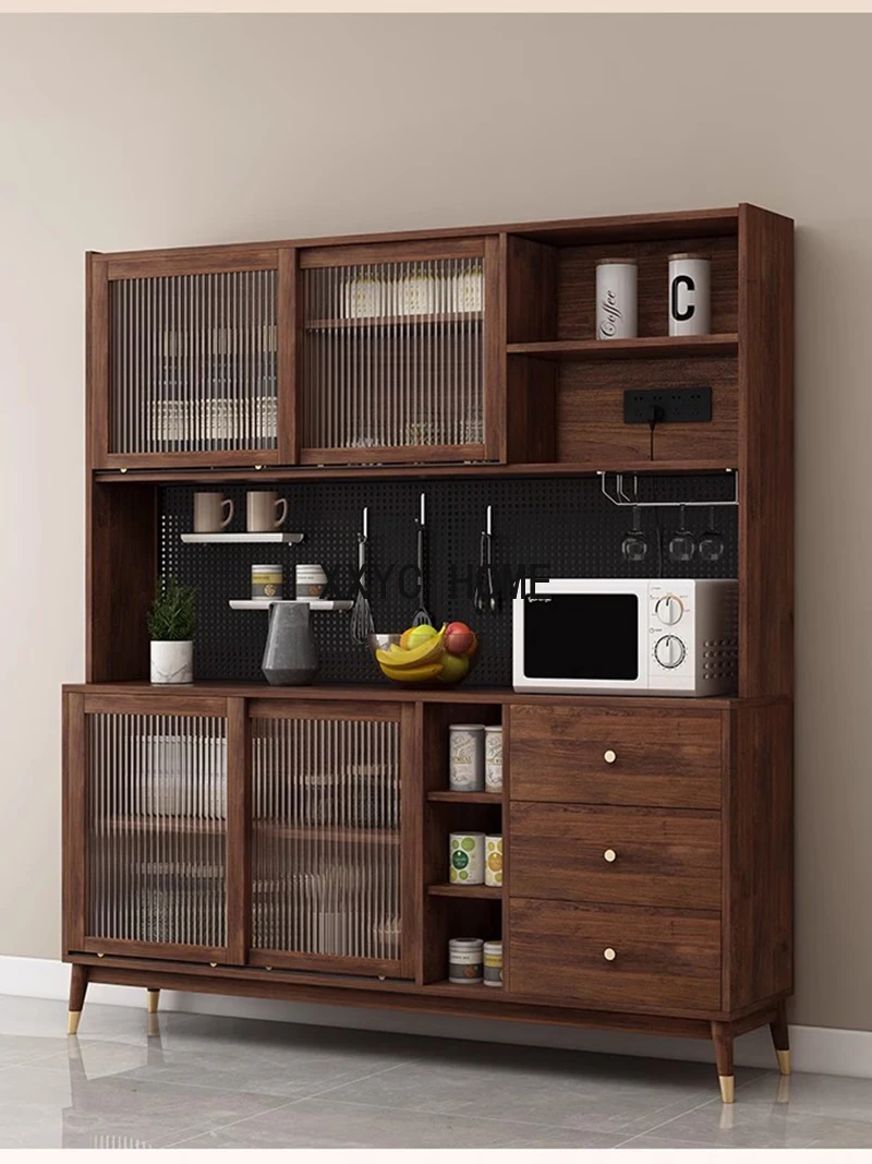 Винный шкаф в стиле ретро стеклянная дверь деревянный буфет столовая винный бар