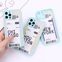 punqzy city air ticket travel colors drop resistant phone case for iphone 13 pro max 12 mini 11 xr xs 6 7 8 plus hard pc cover