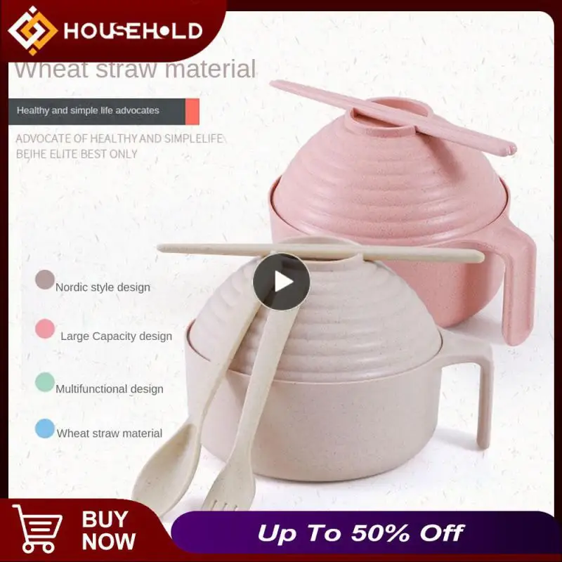 

Large Capacity Instant Noodle Bowl Anti Scalding Buddha Series Tableware 5/7piece Set Spoon Household Tools Household Rice Bowl