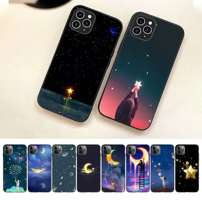 

Starry Sky Moon And Stars Phone Case For Iphone 7 8 Plus X Xr Xs 11 12 13 14 Se2020 Mini Pro Max Case