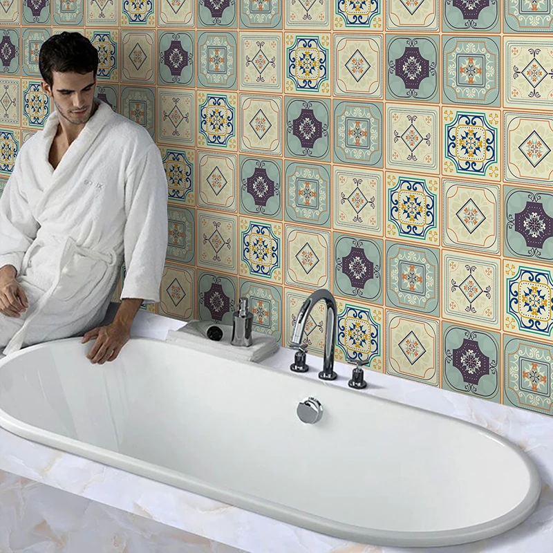Цветные художественные водостойкие наклейки для настенной плитки подходят