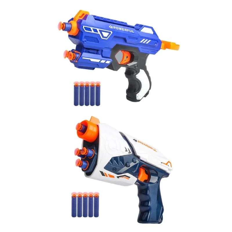

TH Long Range Shooting Toy Foam Blaster Battle Toy Guns with 5Soft Bullets EVA-Foam Play Outdoor Indoor Toy for Boy Kids 5+