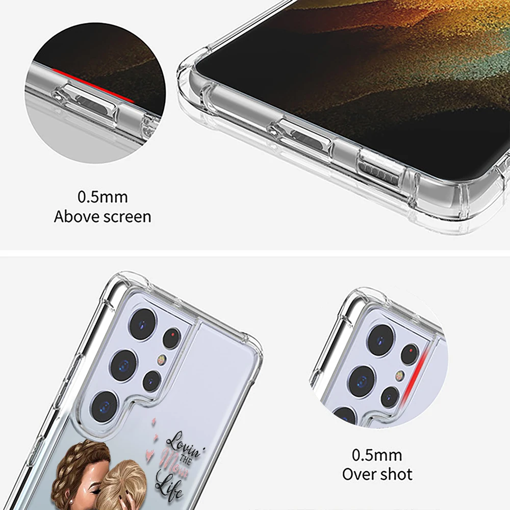 Super Mom Woman Baby Case for Samsung Galaxy S22 S21 S20 FE S10 Lite Note 20 Ultra 10 Plus A53 A52 A52S A33 5G Shockproof Cover
