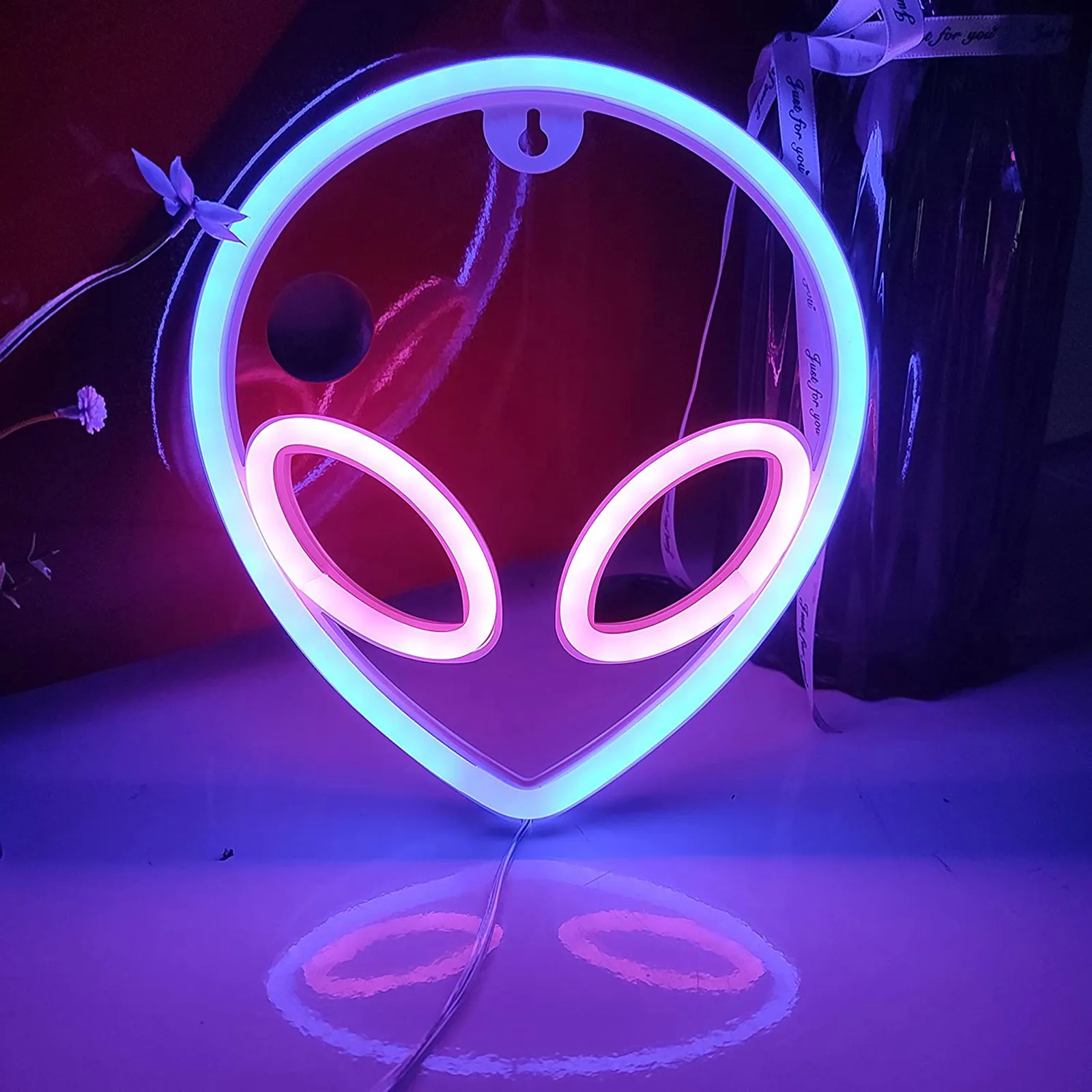 

LED Alien Shaped Neon Signs Light Wall Decor Art for Kids Bedroom Living Room Halloween Birthday Wedding Party