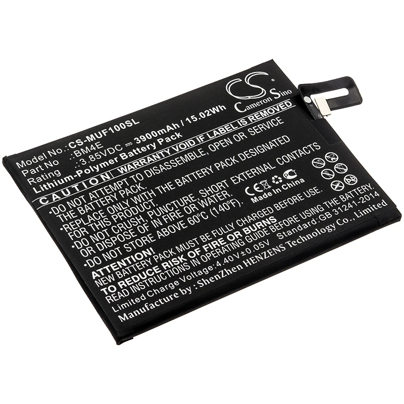 

CS Mobile SmartPhone Battery for Pocophone Poco F1 M1805E10A fits Poco F1 Armoured Edition Global Dual SIM BM4E 3900mAh 3.85V