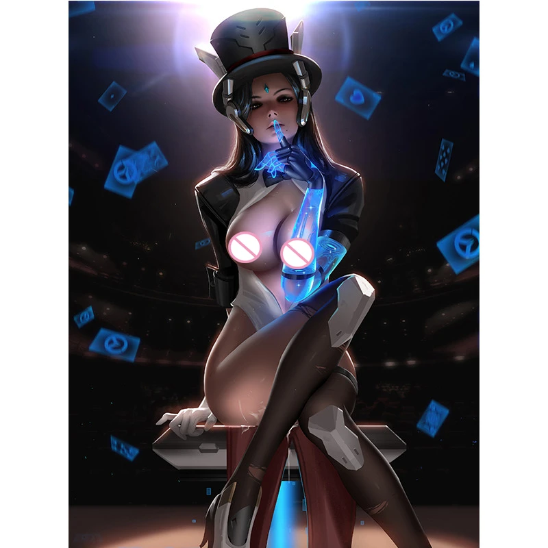 

Custom Print Game Overwatch Robot Nude Sexy Girl Art Posters Wall Art Canvas Painting for Living Room Home Decor Picture