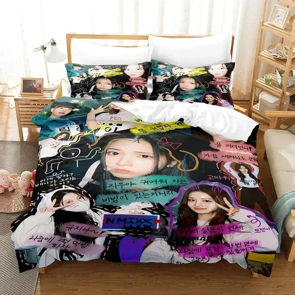 3D Print Kpop NMIXX Bedding Set Duvet Cover Bed Quilt Pillowcase Comforter king Queen Size Boys Adult