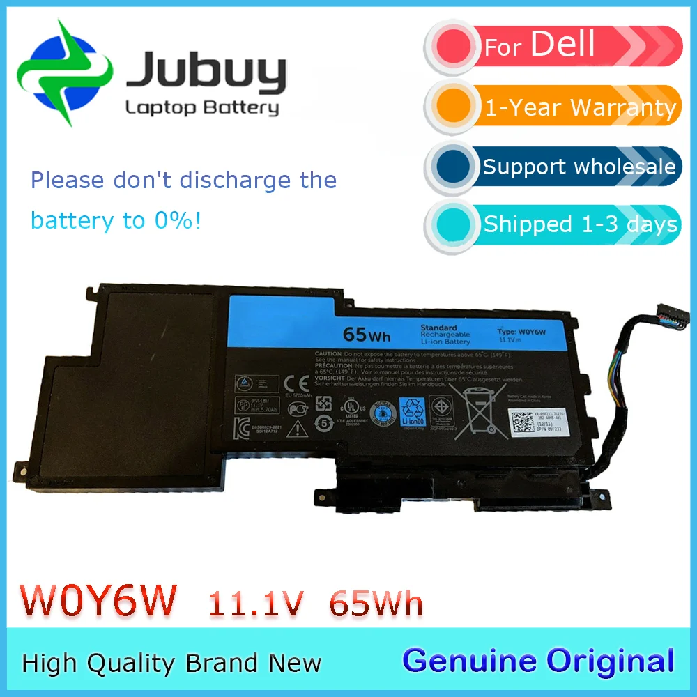 W0Y6W 11 1 В 65 Втч оригинальный аккумулятор для ноутбука Dell XPS 15-L521X XPS15-3828 WOY6W 9F233 3NPC0