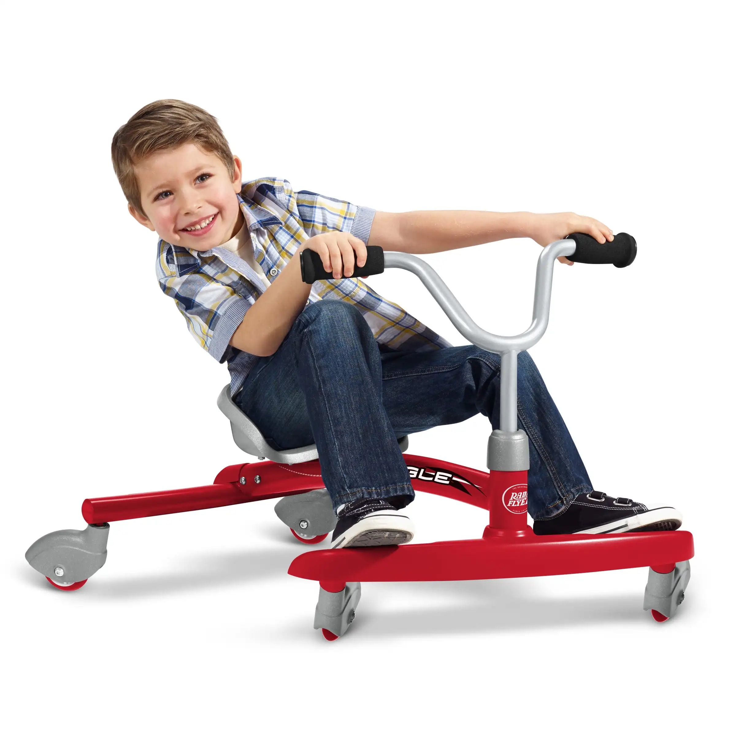 

RD Flyer Ziggle - Caster Ride-on for Kids - 360 Degree Spins, Red