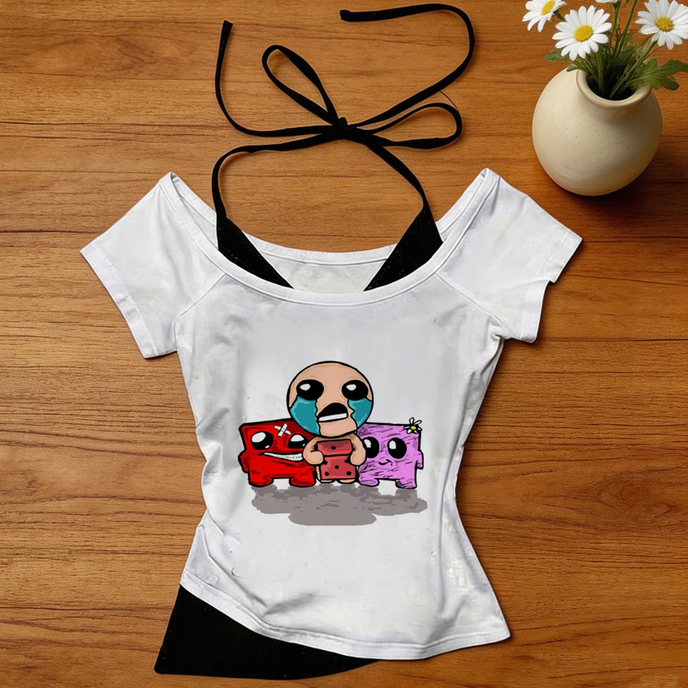 Фото The Binding of Isaac укороченный топ женская футболка в стиле дольетт джоджифуку гранж бэдди манга дольетт вечеринка 2000-х годов №1