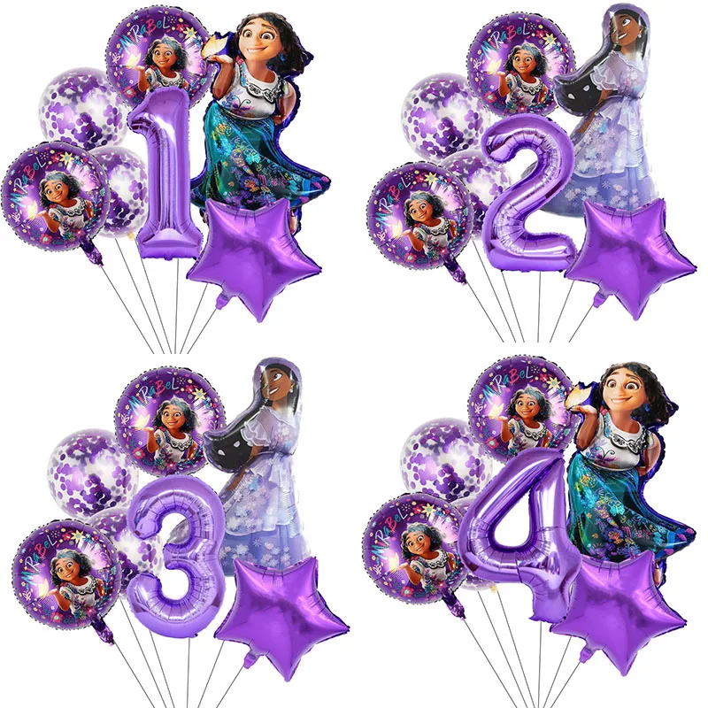 

7pcs Disney Encanto Number Balloons Set Birthday Party Decorations Party Balons Baby Shower Supplies Air Globos Girl Gifts