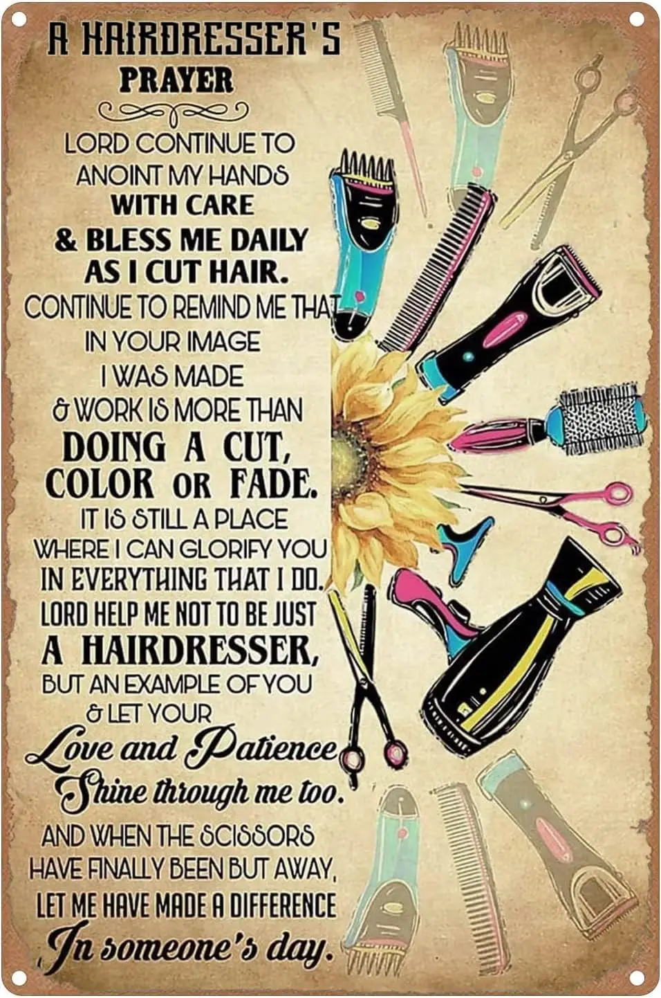 Металлическая жестяная вывеска &quotПарикмахерская&quot