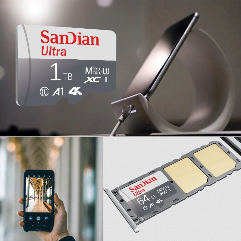 Карта памяти 128 ГБ 256 512 1 ТБ 2 4k HD класс 10 Micro TF SD флэш-карты Водонепроницаемая