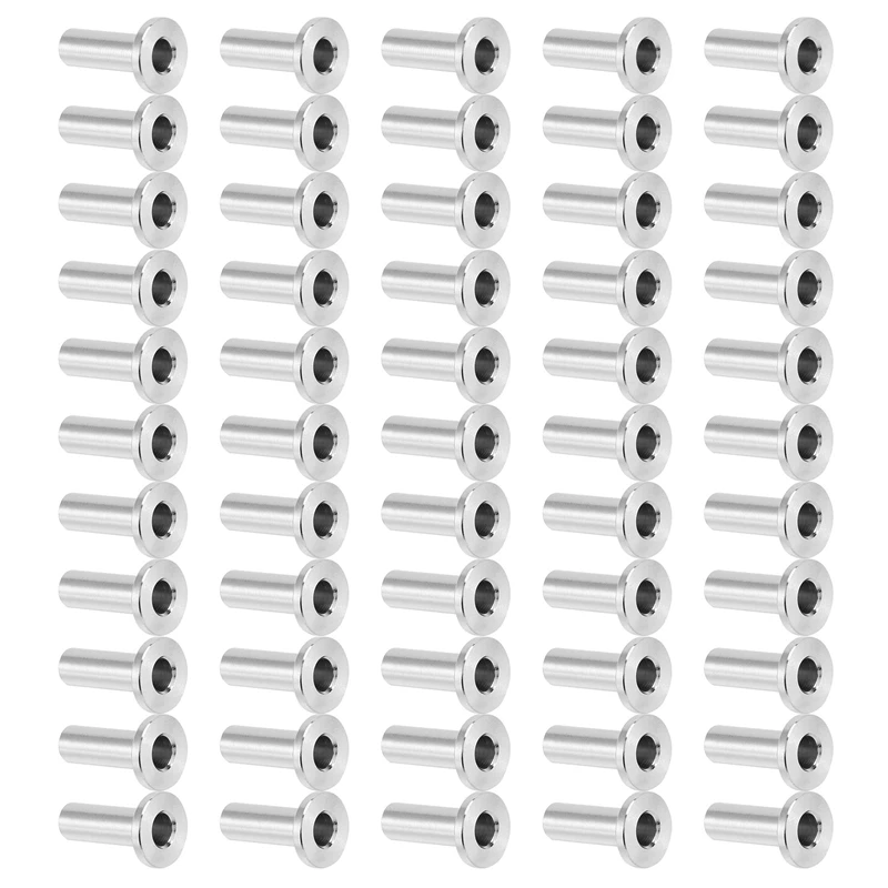 

Stainless Steel Protector Sleeves For 1/8 Inch Cable Railing, Wood Posts, Diy Balustrade T316 Marine Grade 55 Pack