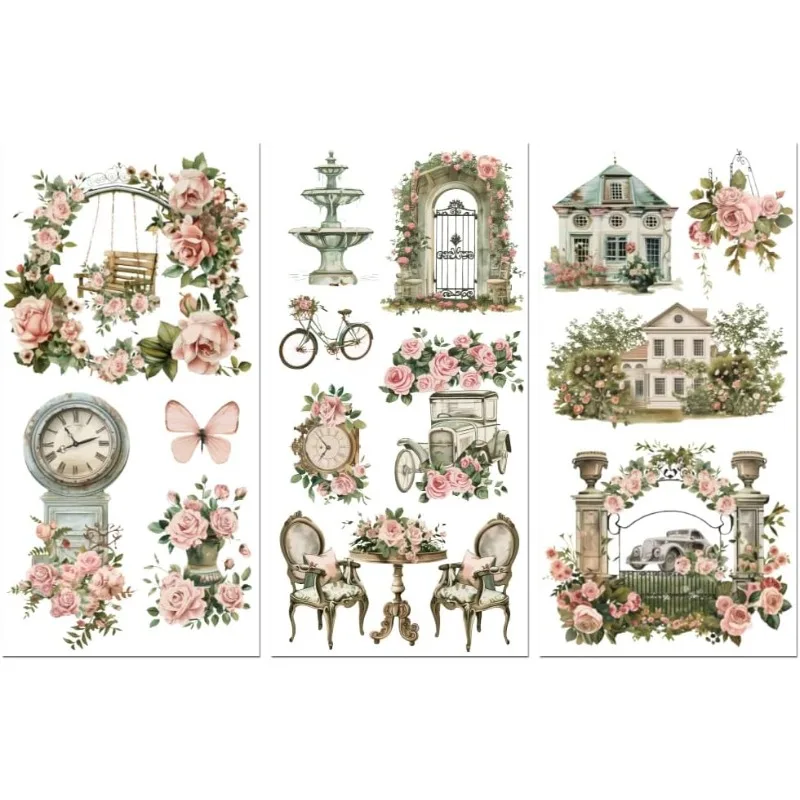 Переводные наклейки для мебели 6 х12 дюймов водостойкие 3 шт.