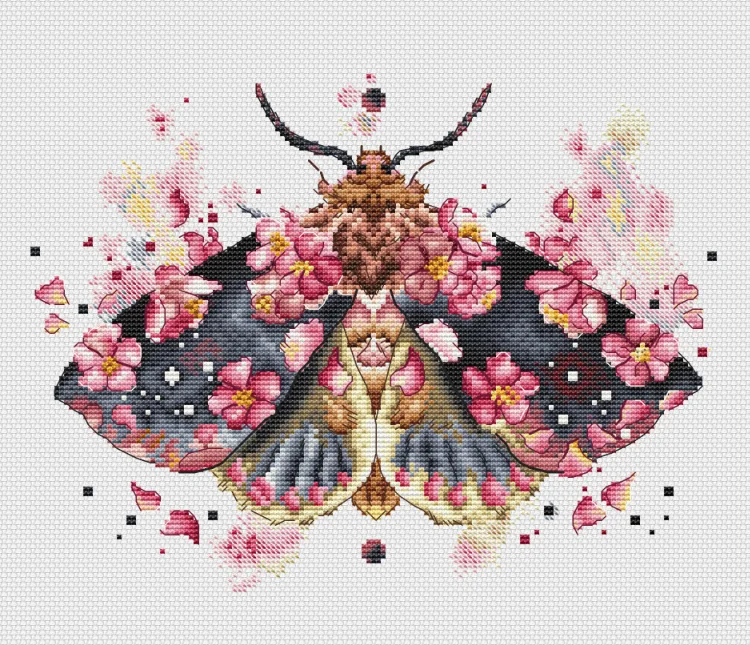 Gold Collection Counted Cross Stitch Kit Windswept Santa Ornaments Peach Blossom Moth 39-35 Hot Sell
