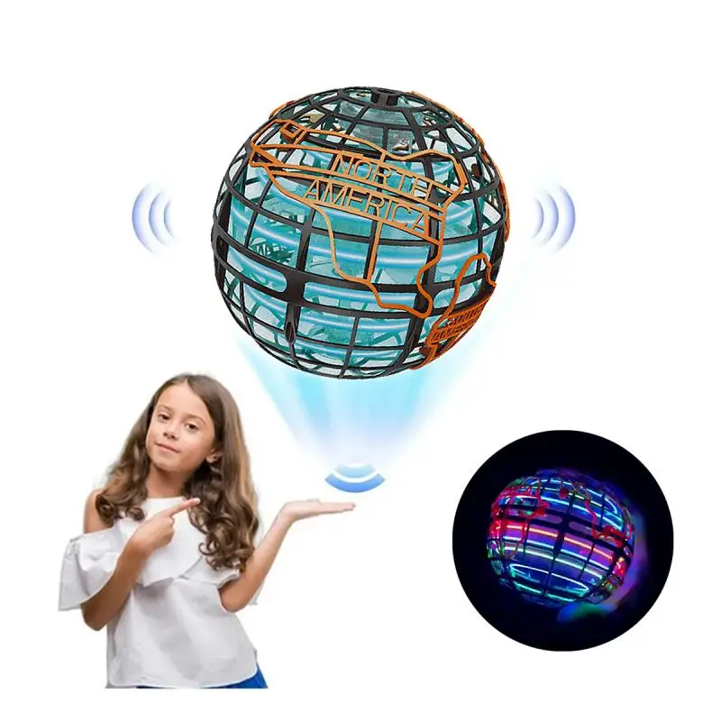

Flying Ball Spinner Toy Hand Controlled Drone Helicopter 360 Rotating Mini UFO With Light Kids Chlidren Gifts