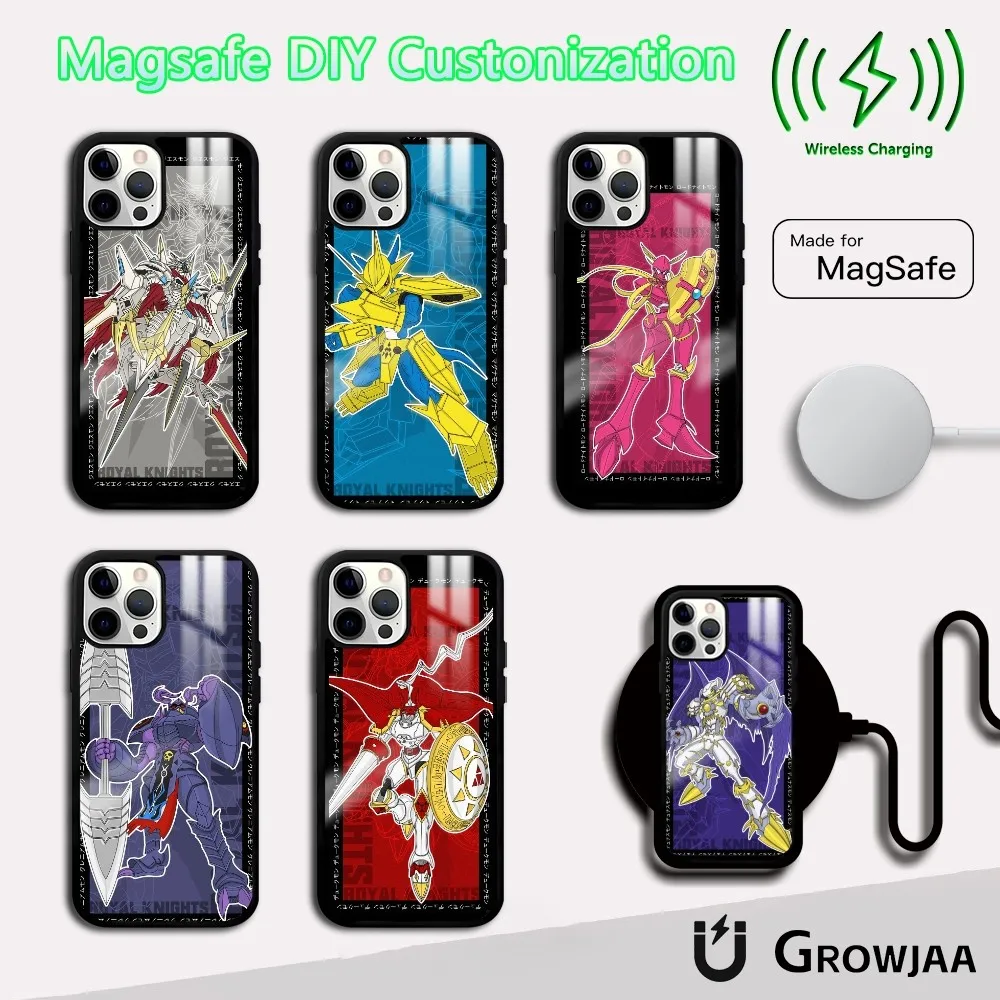 Anime D-Digimon A-Adventure Phone Case For IPhone 16 15 14 13 12 11 Pro Max Plus Mini Magsafe Mirror Wireless Magnetic Cover
