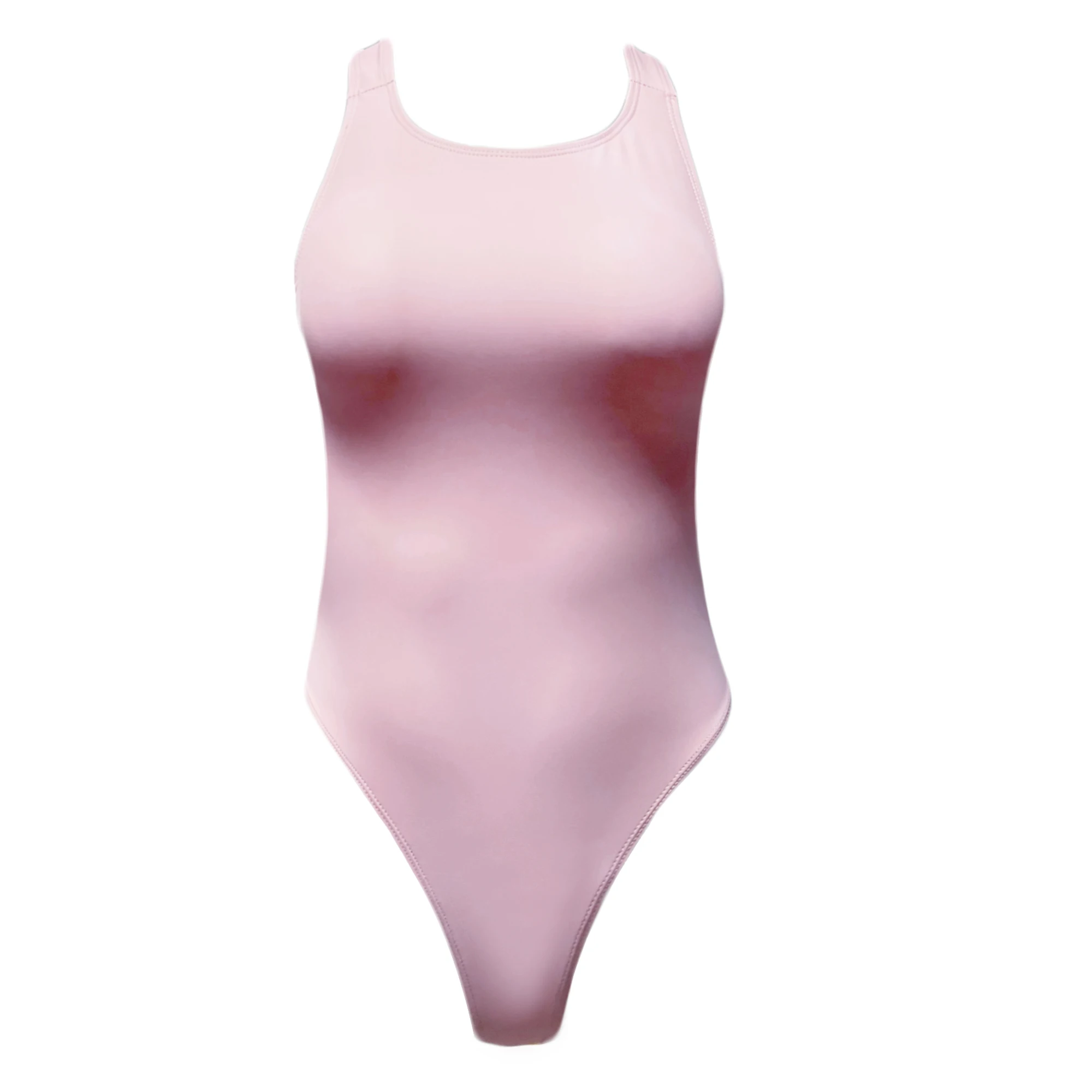 XCKNY one piece T-shaped swimsuit Pu texture black swimsuit matte color swimsuit sexy tight swimsuit beach swimsuit