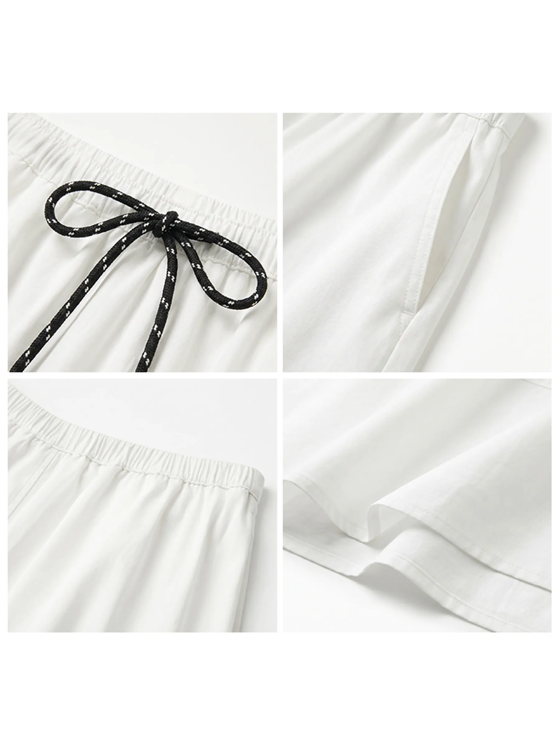 Фото Модная корейская женская длинная юбка-полусолнце CHIC VEN, однотонная, с эластичным поясом и завязками, для девушек, лето 2026 №4