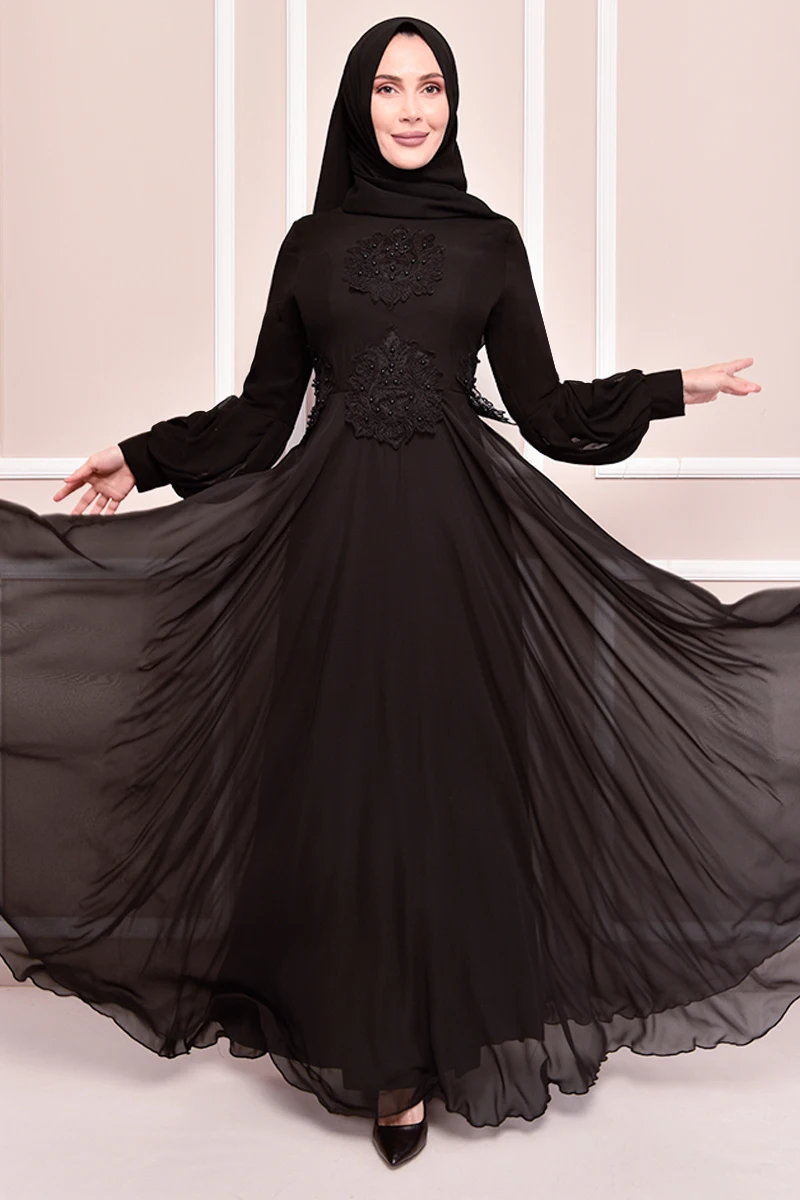 

Şifon Abiye Siyah TKN3466