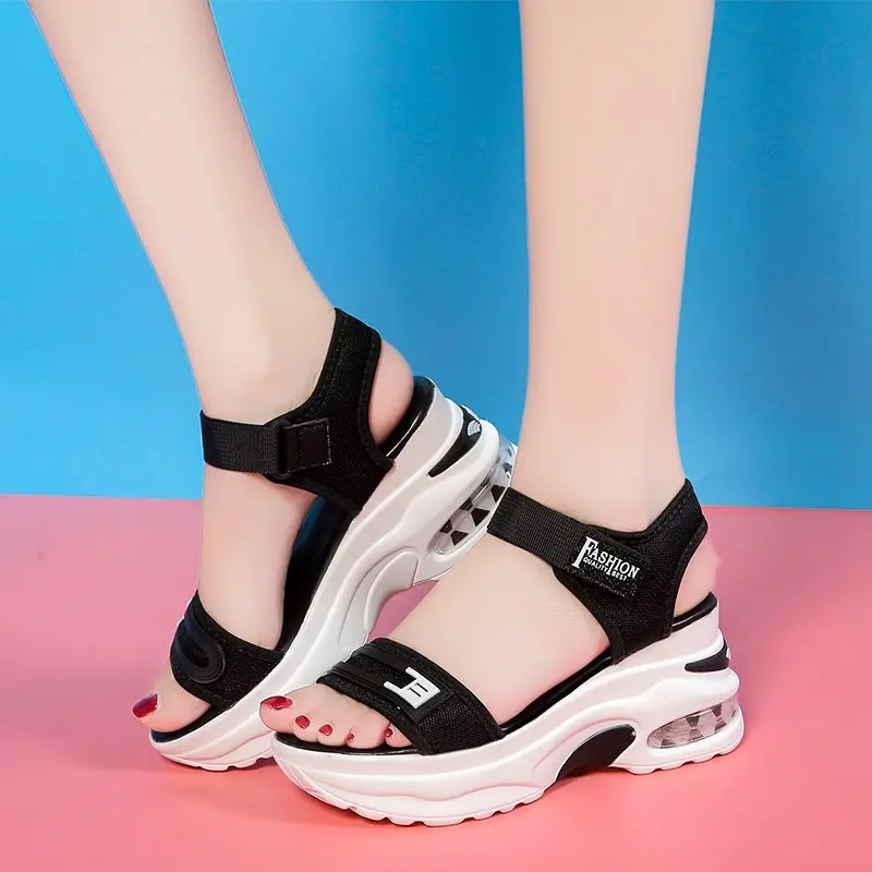 Women's Shoes 2021 Fashion Sandals Summer Women's Thick-soled High-heeled Sandals Open Toe Comfortable Simple  Beach Shoes