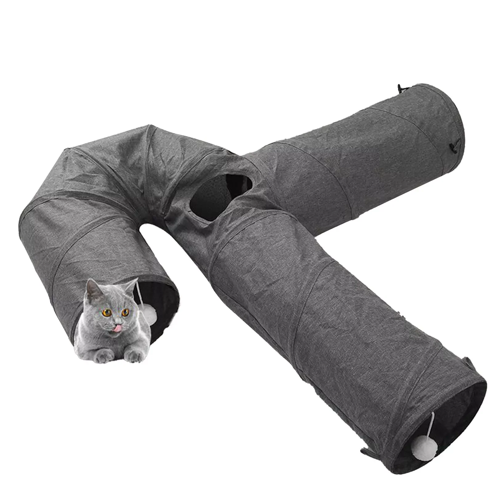 

Туннель для домашних кошек складной туннель для домашних животных для кошек 3-ходовой туннель для котят туннель для игр палатка интерактивн...