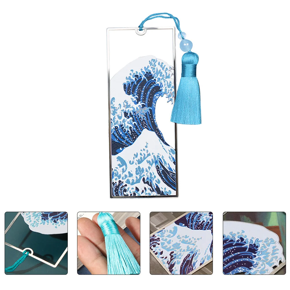 

Prize Birthday Present Decorative Tassel Bookmark Gift Sea Wave Pattern Reading Supplies Creative Graduation Ocean