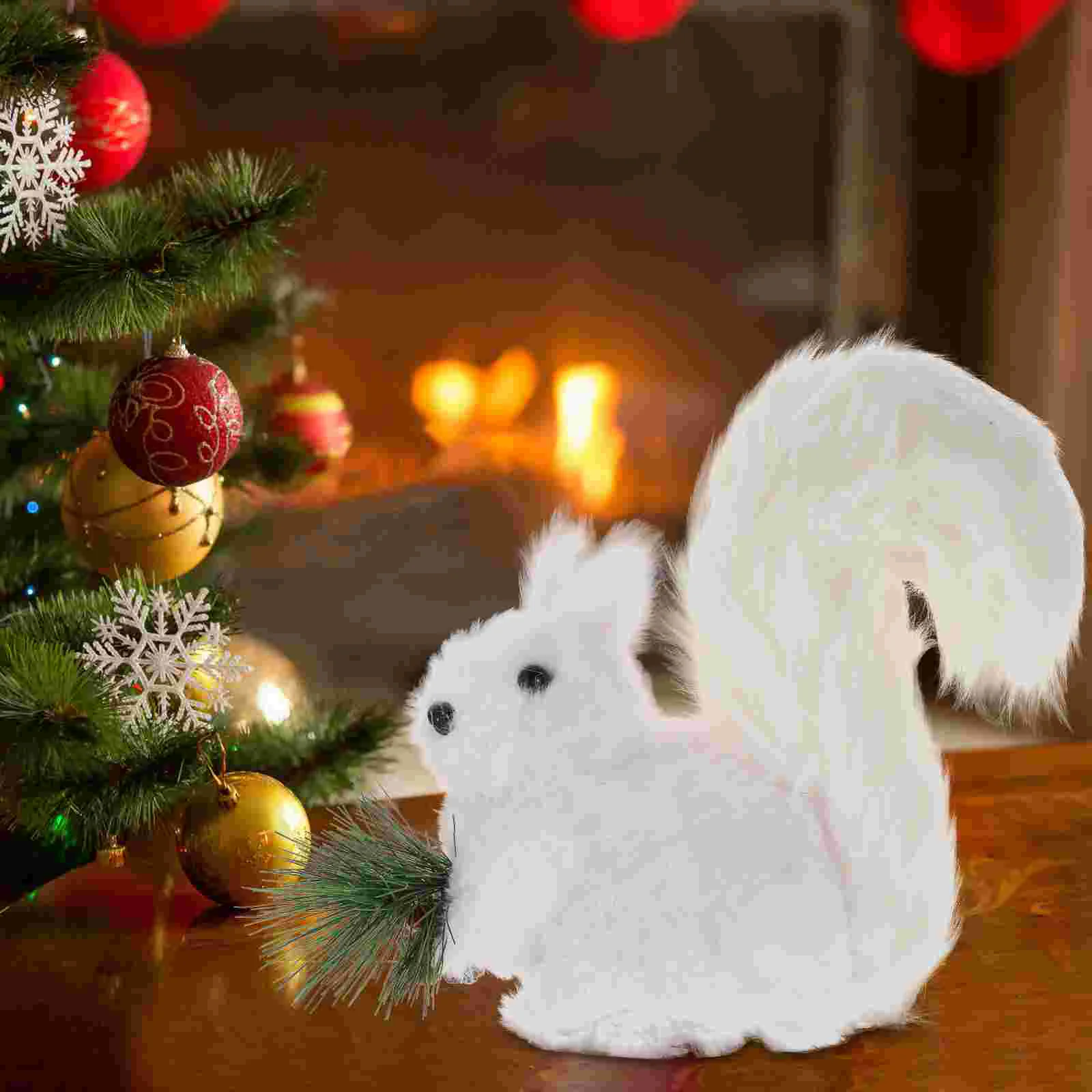 

Xmas Party Decoration Xmas Table Statue Garden Squirrel Christmas Party Supplies Fireplace Figurine Squirrel Ornament