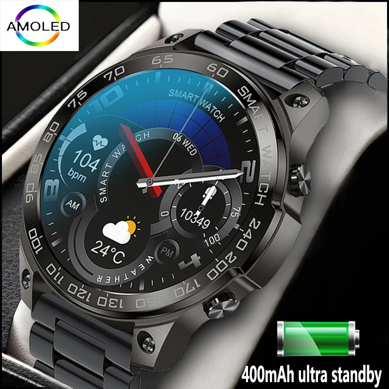 

New Bluetooth call smart watch Men heart rate monitoring Sport mode IP68 Swimming waterproof 400MAh large battery Siri assistant