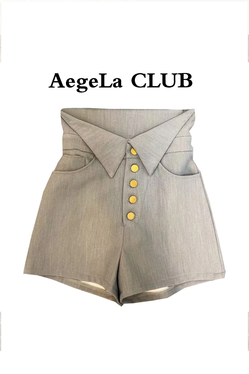 2023 Summer New High Waist Suit Short Pants Female Casual Pants Women's Design Loose Slimming Straight Wide Leg Shorts Feminino