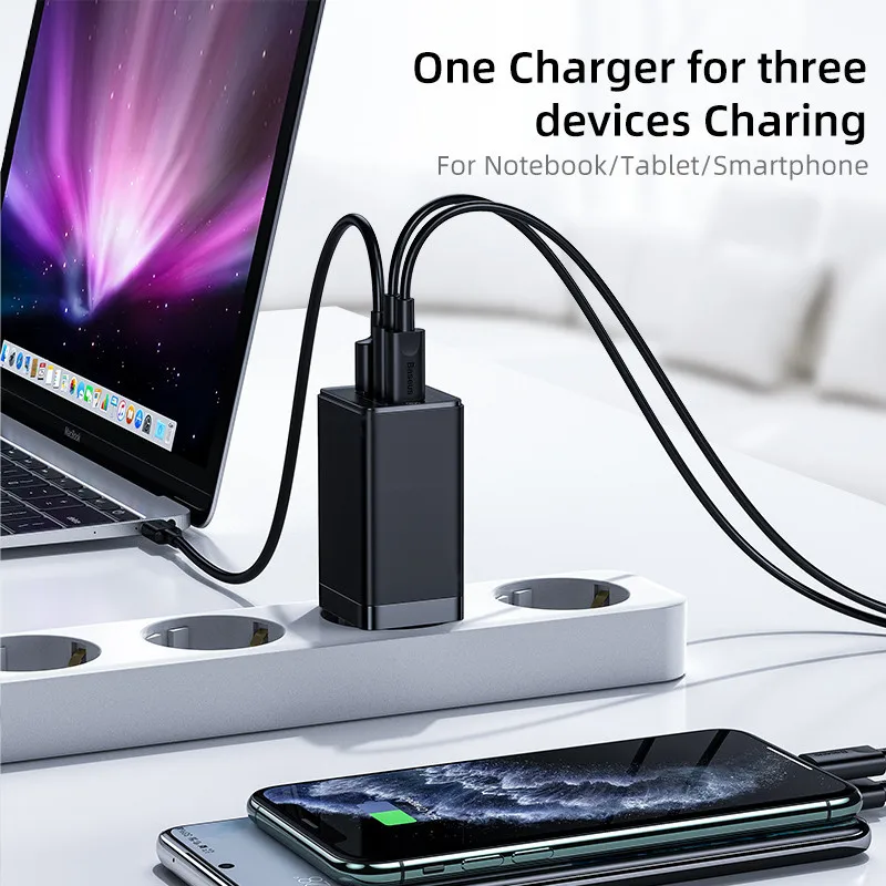 65W GaN Fast Charger Type C PD USB Charger Quick Charge 4.0 3.0 Portable Fast Charger For Laptop iPhone 13 Xiaomi Adapter chager