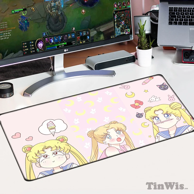 

Kawaii Mouse Pad Gaming Company Gamer Desk Pink Computer Accessories Mause Custom Keyboard Extended Big Table Pads Xxl Deskmat