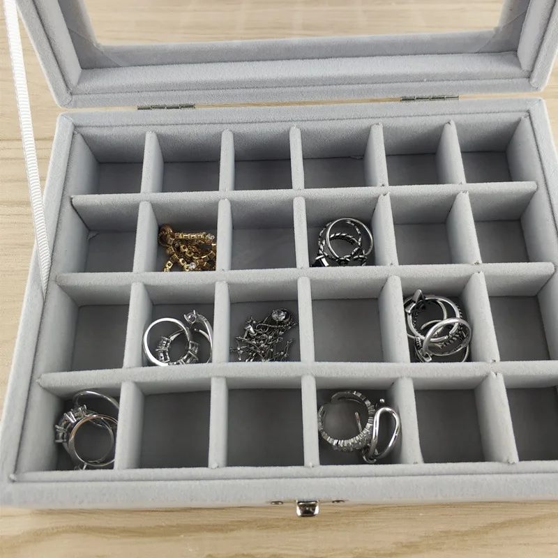 

Hot Sales Fashion Portable Velvet Jewelry Earring Jewelry Display Organizer Box Tray Holder Ring Jewelry Storage Case Showcase