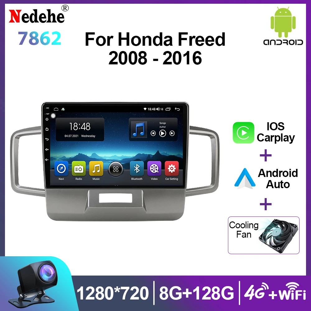 

8+128G Car Radio Android CarPlay For Honda Freed 1 Spike 2008-2016 Multimedia Video Player Autoradio GPS Navigation BT WIFI 4G