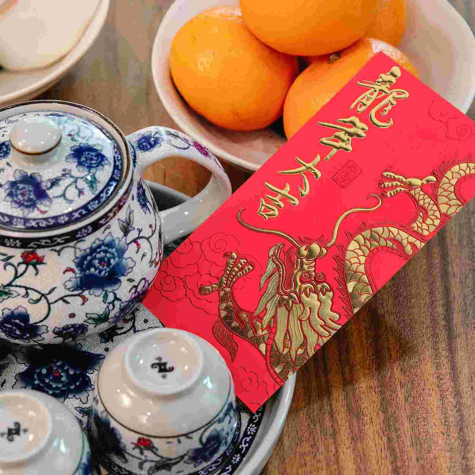 

6 Pcs Money Pouches Red Pocket New Year The Gift Chinese Zodiac Envelopes Paper