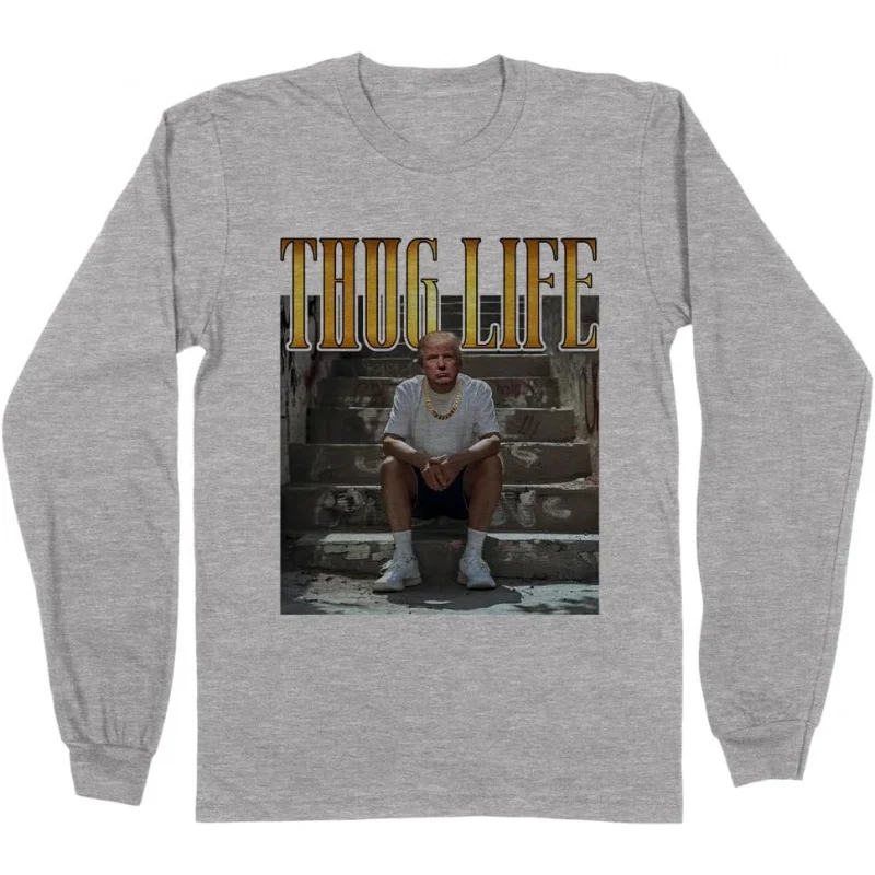 2024 поддерживает кампании Трампа рубашка с длинными рукавами пуловер Thug lifestyle