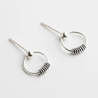 korean style new sterling silver earrings girls circle trend fashion silver ear needle personality simple silver ear jewelry