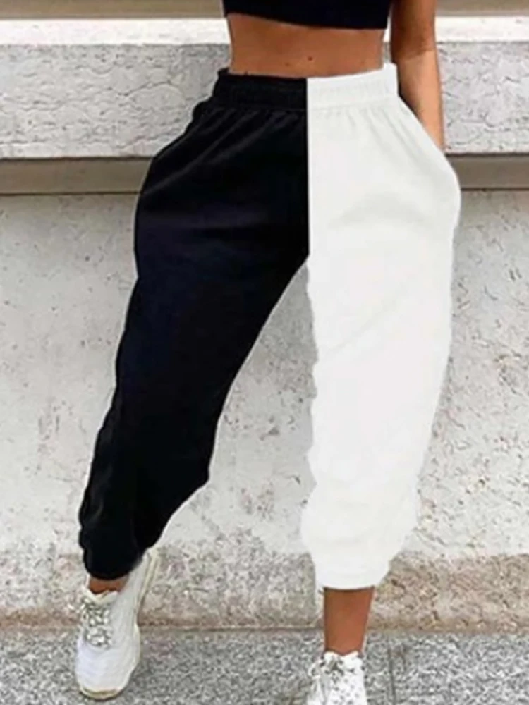 

Women Loose Printing Casual Trousers Spring Autumn Elastic Waist Ladies Pencil Pants Simple Loungewear Streetwear Dropshipping