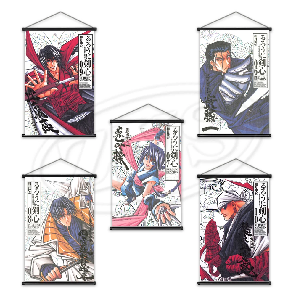 

Hanging Scrolls Rurouni Kenshin Canvas Print Pictures Classic Wall Artwork Paintings Home Decor Modular Posters For Living Room