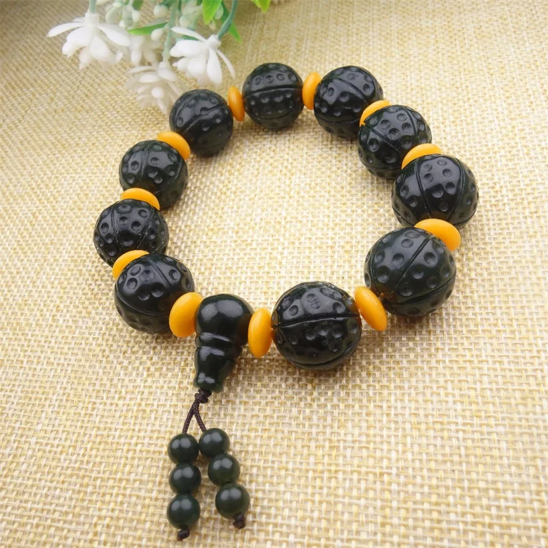 

Natural Green Hetian Jade Bracelet Men Women Fine Jewelry Accessories Real Chinese Nephrite Jades Stone Lucky Amulet Bracelets