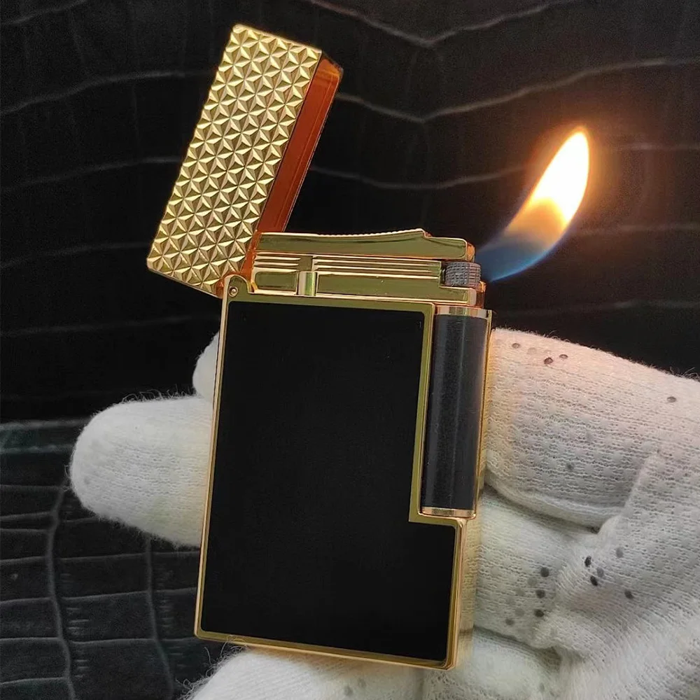 

Женская Роскошная Бутановая Зажигалка для сигарет, сигарет, газовая зажигалка со скошенным пламенем, Мужская зажигалка для курения с ярким звуком и ветрозащитой