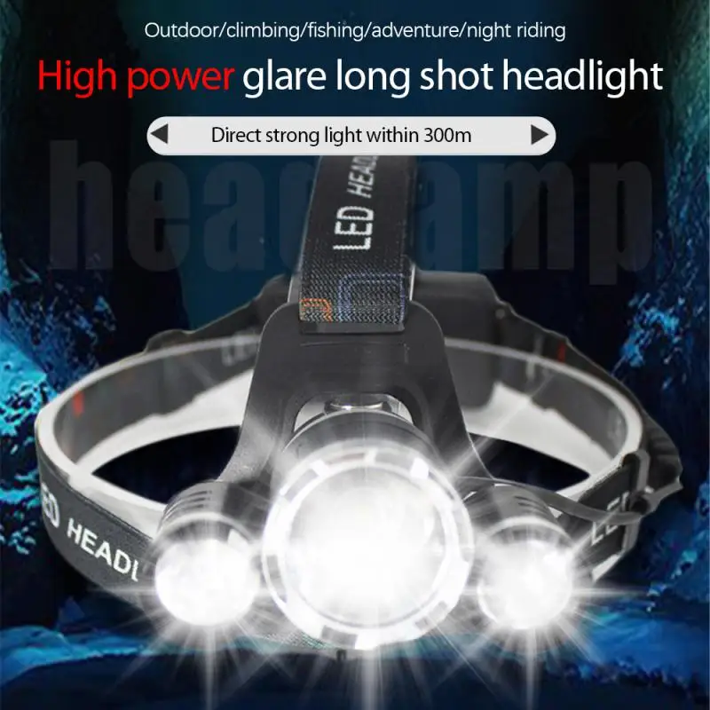 

Flashlight Long-lasting Waterproof Portable Durable Bright Hiking Headlamp With Rechargeable Battery 30000lm Led Flashlight