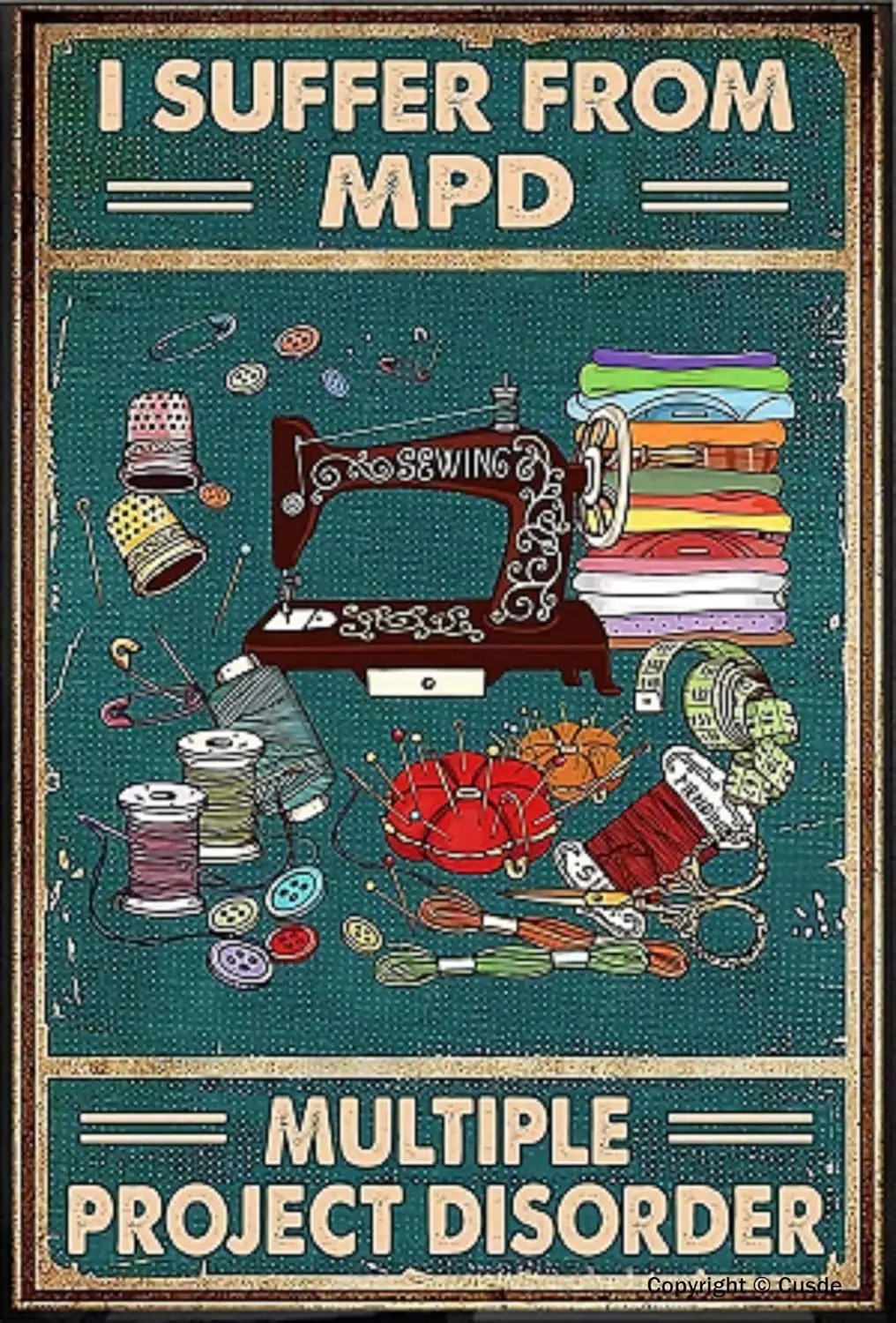 Sewng Mchne ntge Metl Tn Sgn Подходит из Mpd Многоцветный проект Dsorder Ретро Плакат Для дома Кофе