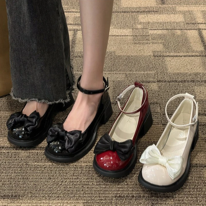 

BCEBYL новые женские туфли с круглым носком, украшенные бантом, однотонные элегантные модные удобные повседневные туфли с низким каблуком