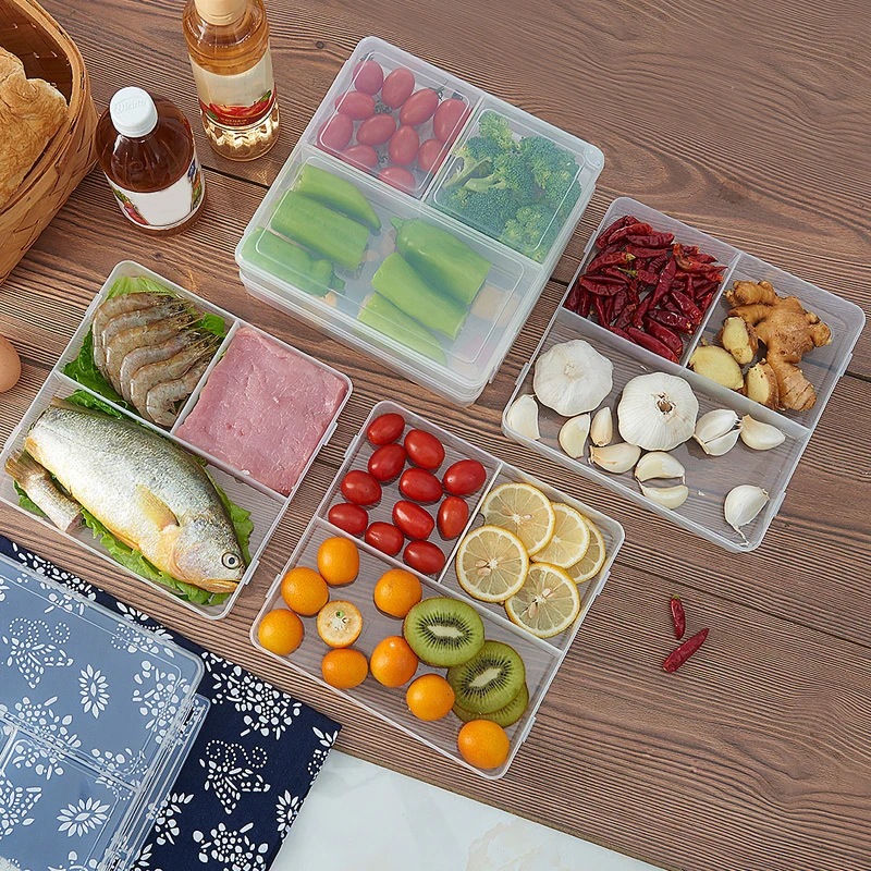 Контейнер для хранения еды с 3 ячейками контейнер фруктов аксессуары кухни